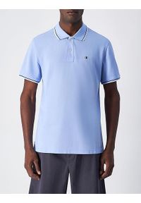 Koszulka męska Champion polo. Okazja: na co dzień. Typ kołnierza: polo. Kolor: niebieski. Styl: casual