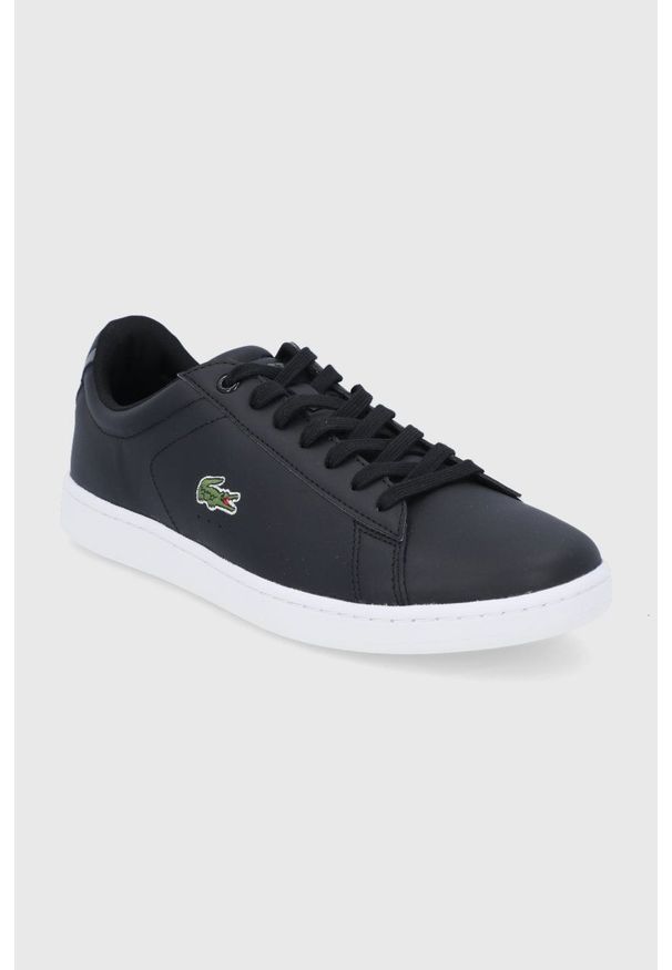 Lacoste Buty skórzane Carnaby kolor czarny. Nosek buta: okrągły. Zapięcie: sznurówki. Kolor: czarny. Materiał: skóra. Obcas: na obcasie. Wysokość obcasa: niski. Sport: bieganie