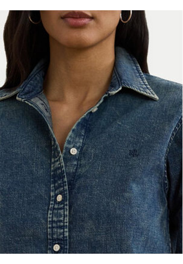Lauren Ralph Lauren - LAUREN RALPH LAUREN Koszula jeansowa 200971084001 Niebieski Classic Fit. Kolor: niebieski. Materiał: bawełna