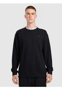 4f - 4F Bluza dresowa nierozpinana bez kaptura męska - czarna XXL. Okazja: na co dzień. Typ kołnierza: bez kaptura. Kolor: czarny. Materiał: dresówka. Styl: casual