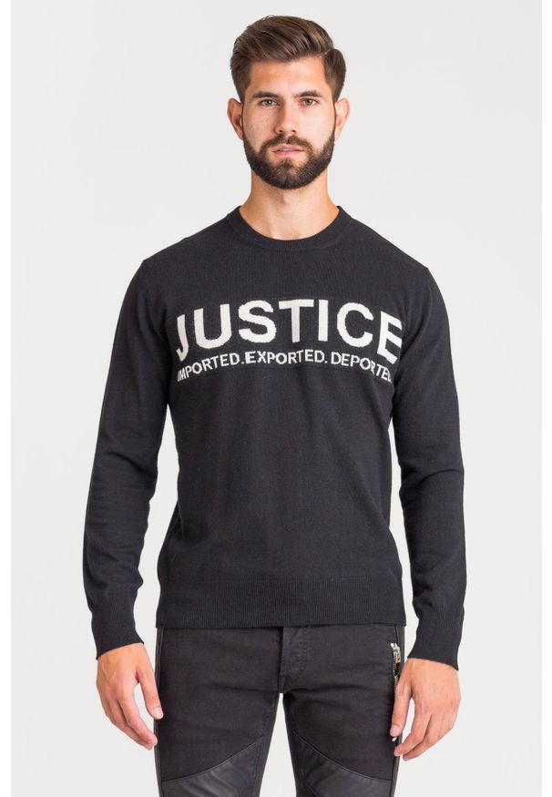 SWETER Just Cavalli. Materiał: dzianina, kaszmir