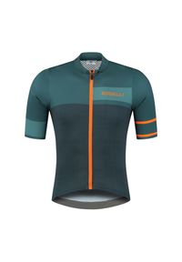 ROGELLI - Koszulka rowerowa męska Rogelli BLOCK. Kolor: zielony, wielokolorowy, pomarańczowy