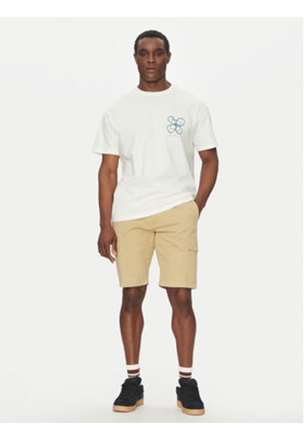 Quiksilver T-Shirt EQYZT08032 Écru Oversize. Materiał: bawełna