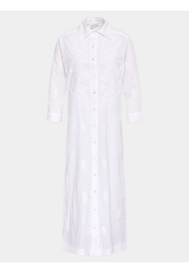 SELMARK - Selmark Sukienka koszulowa Vestido BC069 Biały Regular Fit. Kolor: biały. Materiał: bawełna. Typ sukienki: koszulowe