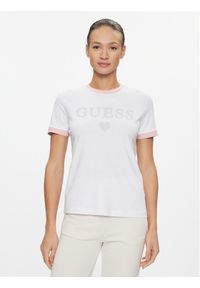Guess T-Shirt Caryl V4RI04 K8FQ4 Biały Regular Fit. Kolor: biały. Materiał: bawełna