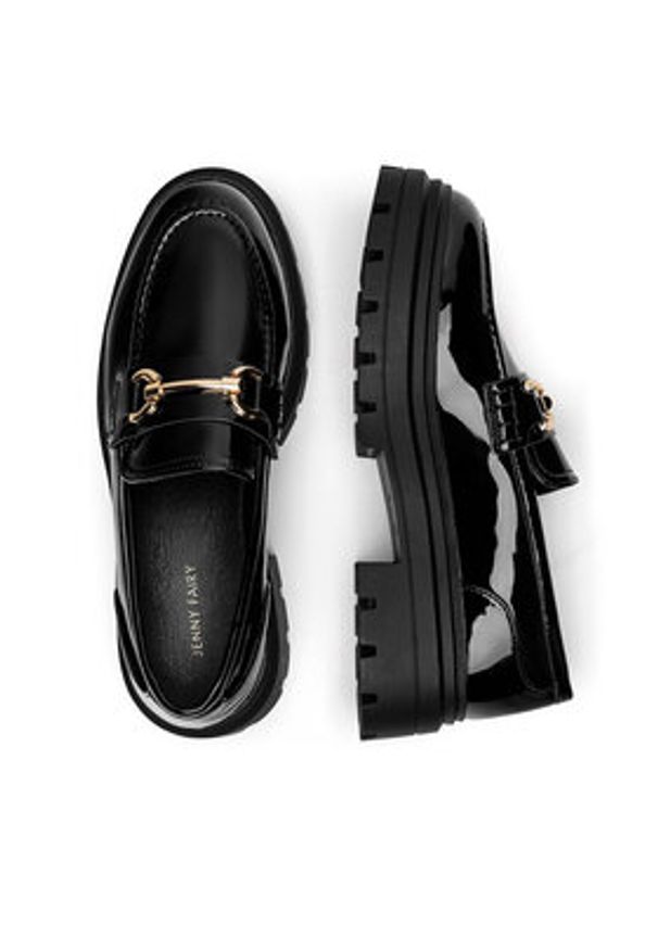 Jenny Fairy Loafersy HY58582-5 Czarny. Kolor: czarny. Materiał: skóra