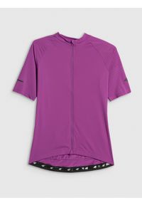 4f - 4F Koszulka kolarska damska - fioletowa L. Kolor: fioletowy. Materiał: tkanina, włókno, skóra, materiał. Długość rękawa: raglanowy rękaw. Długość: długie. Sport: kolarstwo #1