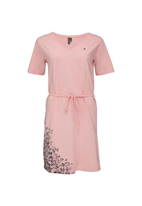 ZENZIMAT - Sukienka damska LOAP Aurora, nad kolano, V, XS. Typ kołnierza: dekolt w serek. Kolor: różowy. Materiał: bawełna. Typ sukienki: sportowe. Styl: sportowy