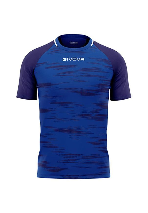 Koszulka sportowa Givova Pixel Royal-Blue 3XL. Kolor: niebieski, szary, wielokolorowy. Wzór: haft, nadruk. Sport: piłka nożna