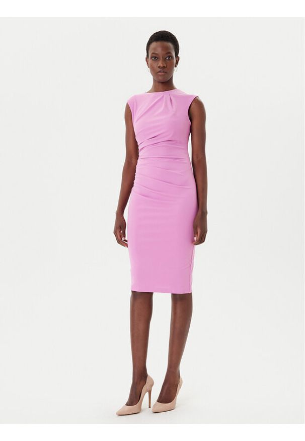 Rinascimento Sukienka koktajlowa CFC0125332003 Różowy Slim Fit. Kolor: różowy. Materiał: syntetyk. Styl: wizytowy