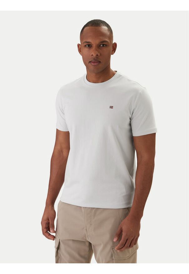 Napapijri T-Shirt Salis NP0A4H8D Beżowy Regular Fit. Kolor: beżowy. Materiał: bawełna