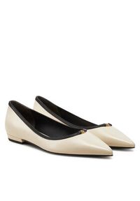 Tory Burch Baleriny Double T Buckle Pointed 155739 Beżowy. Kolor: beżowy. Materiał: skóra #4