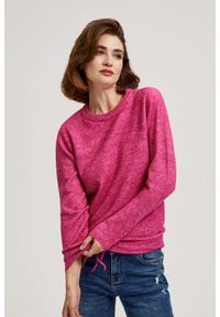 MOODO - Sweter z wiązaniem fuksjowy. Materiał: poliester, elastan, akryl