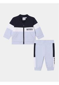 BOSS - Dres Boss. Kolor: niebieski. Materiał: dresówka