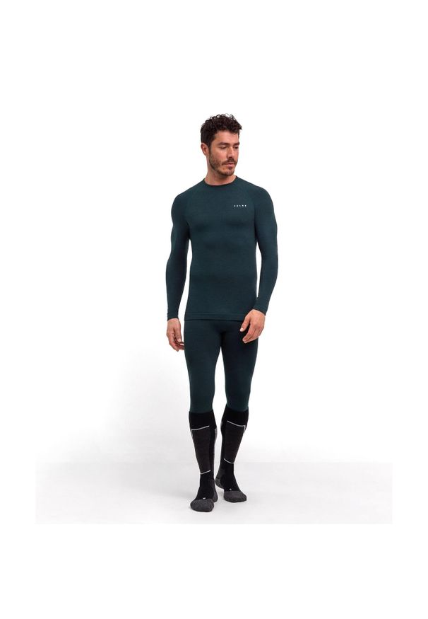 Koszulka z długim rękawem Falke Wool-Tech. Kolor: zielony. Długość rękawa: długi rękaw. Długość: długie