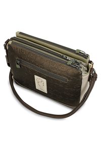 Torebka damska Anekke, elegancka mała z regulowanym paskiem i 3 komorami, multikolor, 42713-184. Kolor: brązowy. Wzór: aplikacja. Dodatki: z breloczkiem. Materiał: zdobione. Styl: elegancki #3