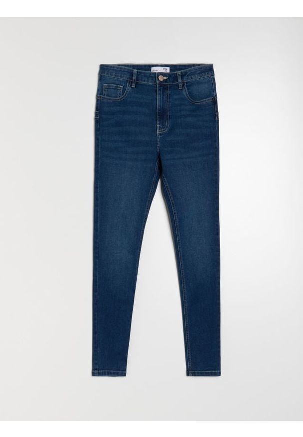 Sinsay - Jeansy skinny fit - granatowy. Kolor: niebieski