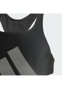 Adidas - Zestaw bikini dla dzieci z dużym logo i tyłem typu C-back. Kolor: czarny