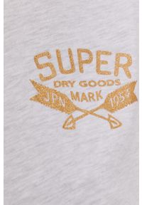 Superdry T-shirt damski kolor szary. Okazja: na co dzień. Kolor: szary. Materiał: dzianina. Wzór: nadruk. Styl: casual #5
