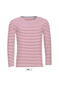 SOL'S - T-shirt ML Sol's Marine. Kolor: wielokolorowy, biały, czerwony. Długość rękawa: długi rękaw. Styl: marine #1