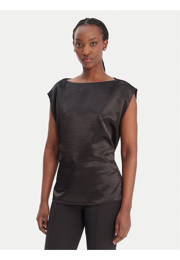 Guess Bluzka W6RH19 W2612 Czarny Regular Fit. Kolor: czarny. Materiał: syntetyk