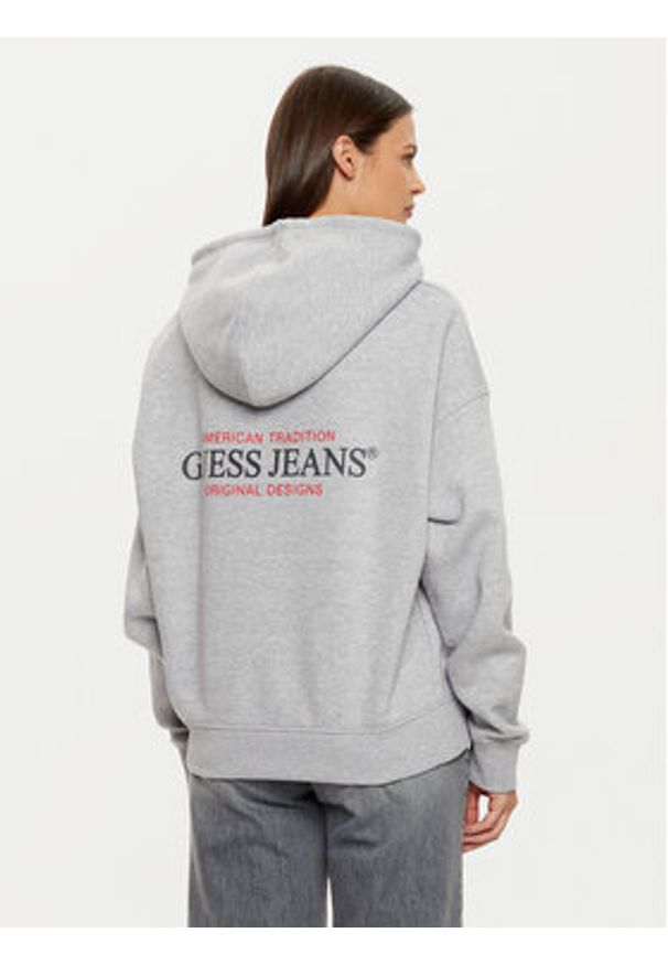 Guess Jeans Bluza W4BQ21 KC811 Szary. Kolor: szary. Materiał: bawełna