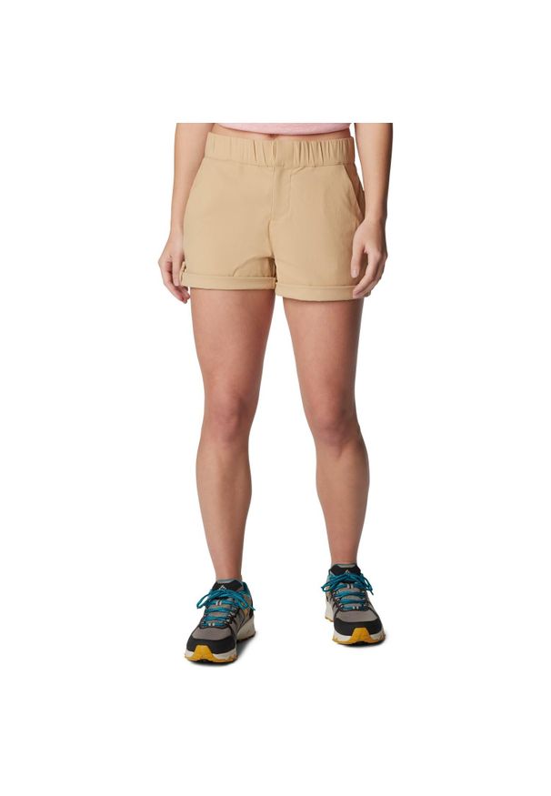 columbia - Spodenki krótkie damskie Columbia Firwood Camp II Short. Kolor: beżowy. Długość: krótkie