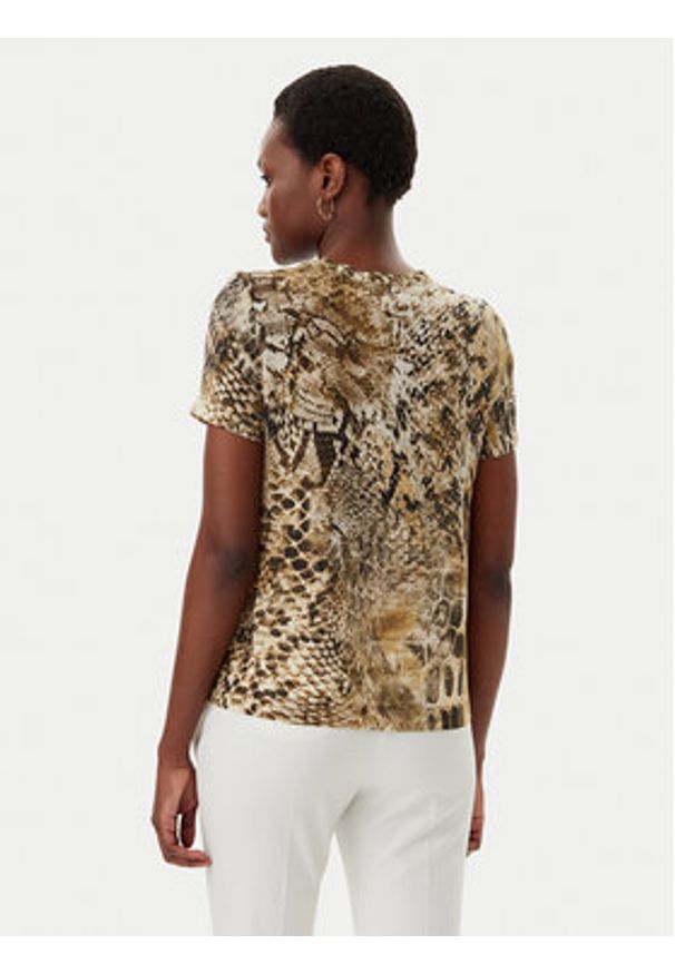 Marciano Guess Bluzka Blusa tatjana ss printed Brązowy Comfort Fit. Kolor: brązowy. Materiał: jedwab