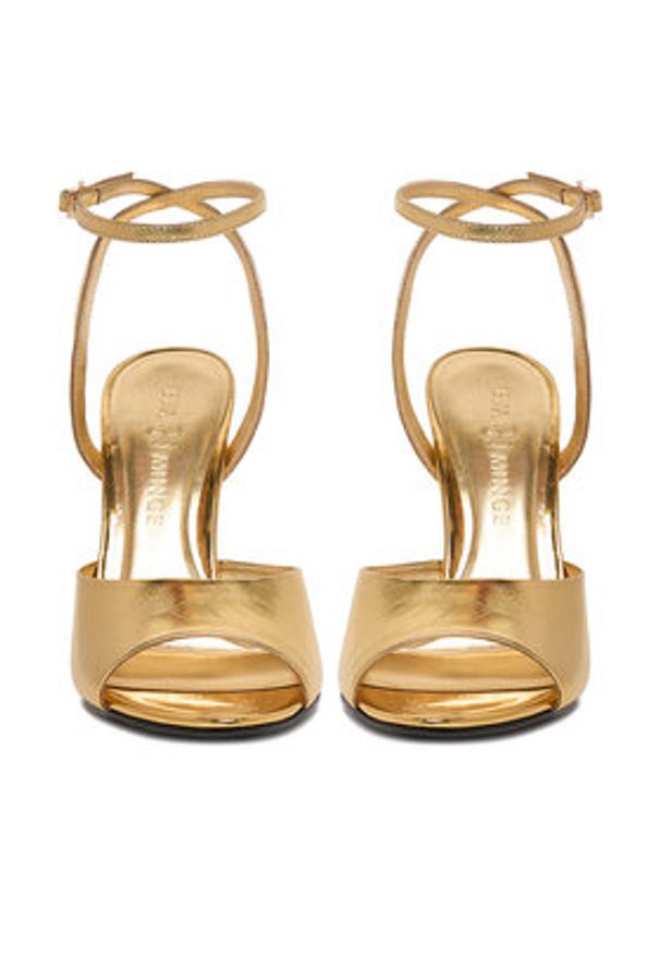 Eva Minge Sandały EO-FLORA-LT1605-6 Złoty. Kolor: złoty. Materiał: skóra