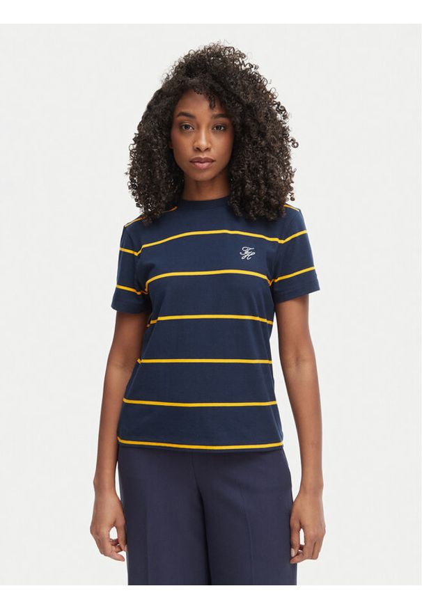 TOMMY HILFIGER - Tommy Hilfiger T-Shirt WW0WW48699 Granatowy Regular Fit. Kolor: niebieski. Materiał: bawełna