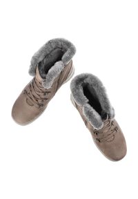 Szare Botki G-Comfort Ocieplane Buty Damskie. Zapięcie: zamek. Kolor: szary. Materiał: skóra, futro. Sezon: zima. Styl: elegancki #3