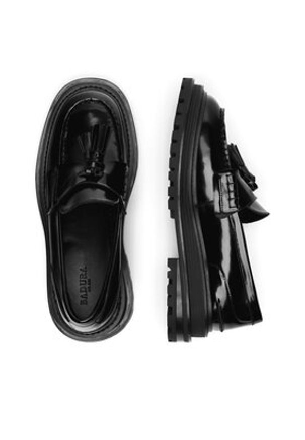 Badura Loafersy WGA3311-1Z Czarny. Kolor: czarny. Materiał: lakier, skóra