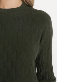 Born2be - Ciemnozielony Klasyczny Sweter z Golfem Nordda. Typ kołnierza: golf. Kolor: zielony. Materiał: bawełna. Styl: klasyczny #4