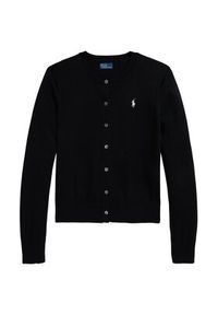 Polo Ralph Lauren Kardigan 211971871005 Czarny Slim Fit. Typ kołnierza: polo. Kolor: czarny. Materiał: bawełna #8