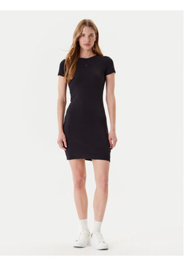Calvin Klein Jeans Sukienka codzienna LV047B266G Czarny Slim Fit. Okazja: na co dzień. Kolor: czarny. Materiał: bawełna. Typ sukienki: proste. Styl: casual