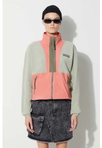 columbia - Columbia bluza damska kolor zielony wzorzysta. Kolor: zielony. Materiał: dzianina