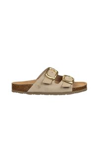 Klapki Yokono Granada-700 Nobuck Sand, Beżowy, Skóra naturalna - 38. Kolor: beżowy. Materiał: materiał. Wzór: paski. Styl: elegancki #1