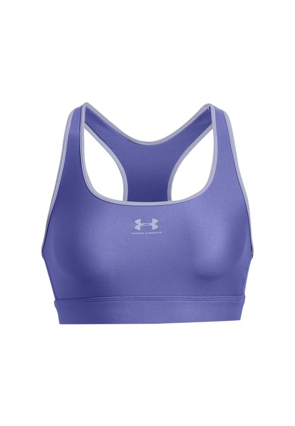 Biustonosz dla kobiet Under Armour HeatGear Mid Padless. Kolor: wielokolorowy, niebieski, szary. Sport: fitness