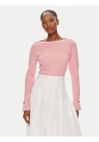Morgan Sweter 241-MALIL Różowy Slim Fit. Kolor: różowy. Materiał: syntetyk #1