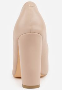 Born2be - Beżowe Eleganckie Czółenka Vices na Słupku ze Skórzaną Wkładką Danvira. Okazja: na spotkanie biznesowe, na ślub cywilny, do pracy, na wesele. Kolor: beżowy. Materiał: skóra. Obcas: na słupku. Styl: elegancki. Wysokość obcasa: średni #2