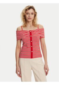 Morgan Bluzka 241-DROPEZ Czerwony Slim Fit. Kolor: czerwony. Materiał: syntetyk