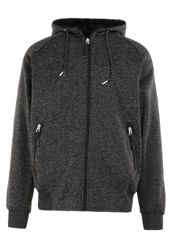 Born2be - Szara Bluza Ambyra. Typ kołnierza: kaptur. Kolor: szary. Materiał: bawełna, polar, tkanina. Wzór: melanż, kolorowy. Styl: sportowy