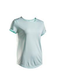 ARTENGO - Koszulka tenisowa z okrągłym dekoltem damska Artengo Dry Essential 100. Kolor: zielony. Materiał: poliester, materiał. Sport: tenis #1