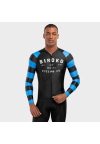 SIROKO - Męska koszulka rowerowa z krótkim rękawem Kolarstwo Siroko M2 Legend. Kolor: wielokolorowy, czarny, niebieski. Materiał: jersey. Długość rękawa: krótki rękaw. Długość: krótkie. Sport: kolarstwo