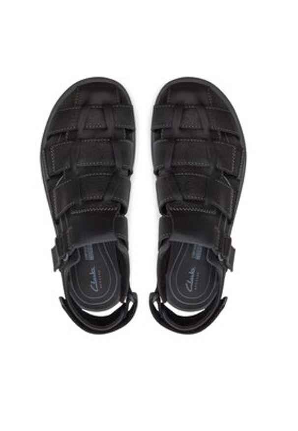Clarks Sandały Saltway Cove 26176899 Czarny. Kolor: czarny. Materiał: skóra