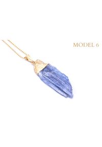 Brazi Druse Jewelry - Naszyjnik Kyanit Niebieski złocony. Materiał: z mosiądzu, pozłacane, złote, srebrne. Kolor: niebieski #4