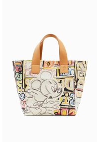 Desigual torebka x Disney kolor beżowy. Kolor: beżowy. Wzór: motyw z bajki. Rodzaj torebki: na ramię #1