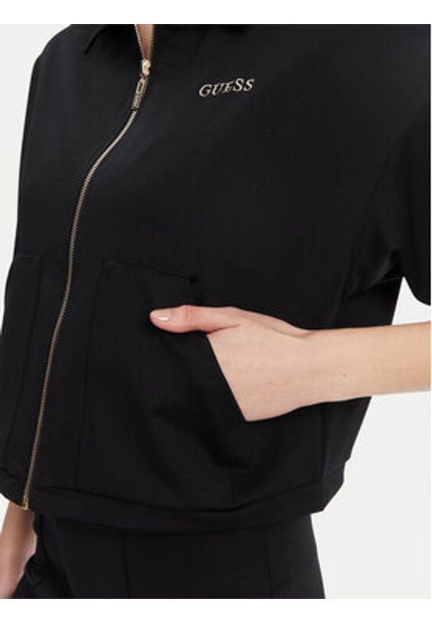 Guess Bluza V5YL08 KCX42 Czarny Regular Fit. Kolor: czarny. Materiał: syntetyk