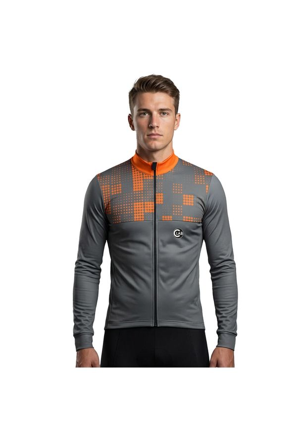 C-LAB - Ocieplona koszulka kolarska z długim rękawem Ordino. Kolor: beżowy, wielokolorowy, pomarańczowy. Długość rękawa: długi rękaw. Długość: długie. Sezon: zima. Sport: kolarstwo