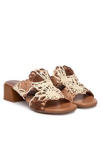 Hispanitas Klapki HV264841 C001 Brązowy. Kolor: brązowy. Materiał: materiał #4